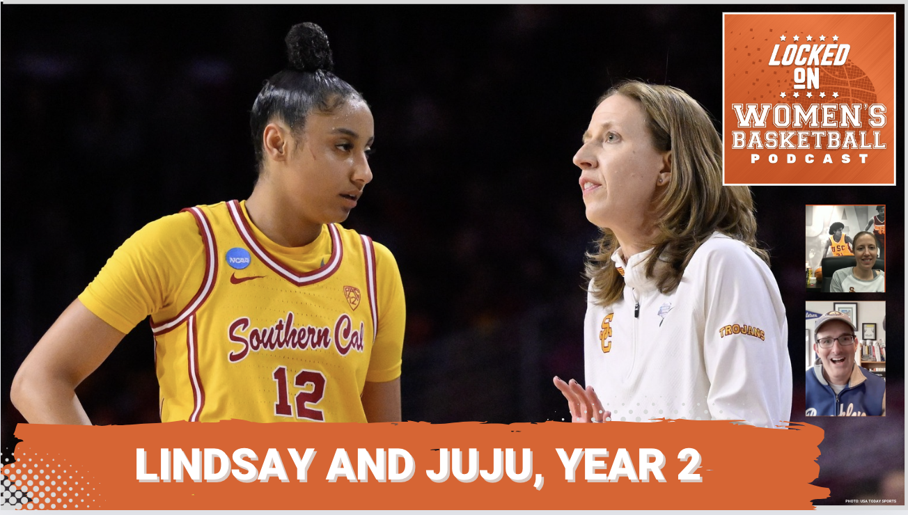 USC guard JuJu Watkins and coach Lindsay Gottlieb are pictured in the LOWBB featured image